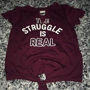 the struggle is real girls t-shirt